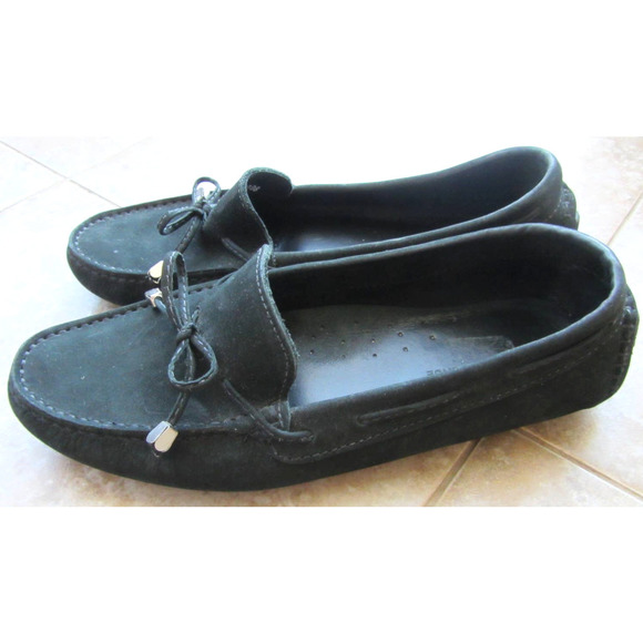 Saks Fifth Avenue Shoes - SAKS FIFTH AVENUE Black Suede Leather Driving Loafers Size 9